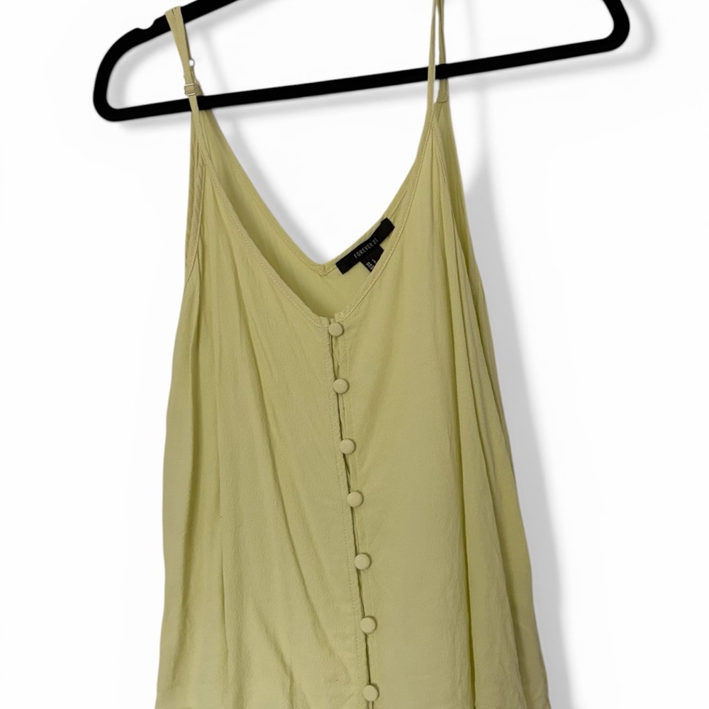 Forever 21 Light Yellow Button-Front Cami